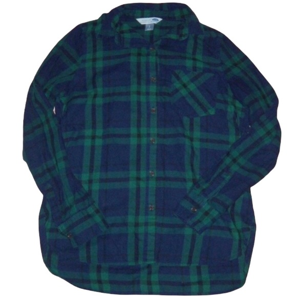 Old Navy Tops - Old Navy Green Plaid The Classic Button Down Women's Shirt - Small
